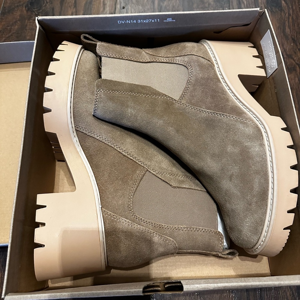 Dolce Vita Suede Chelsea Lug Boot - Taupe